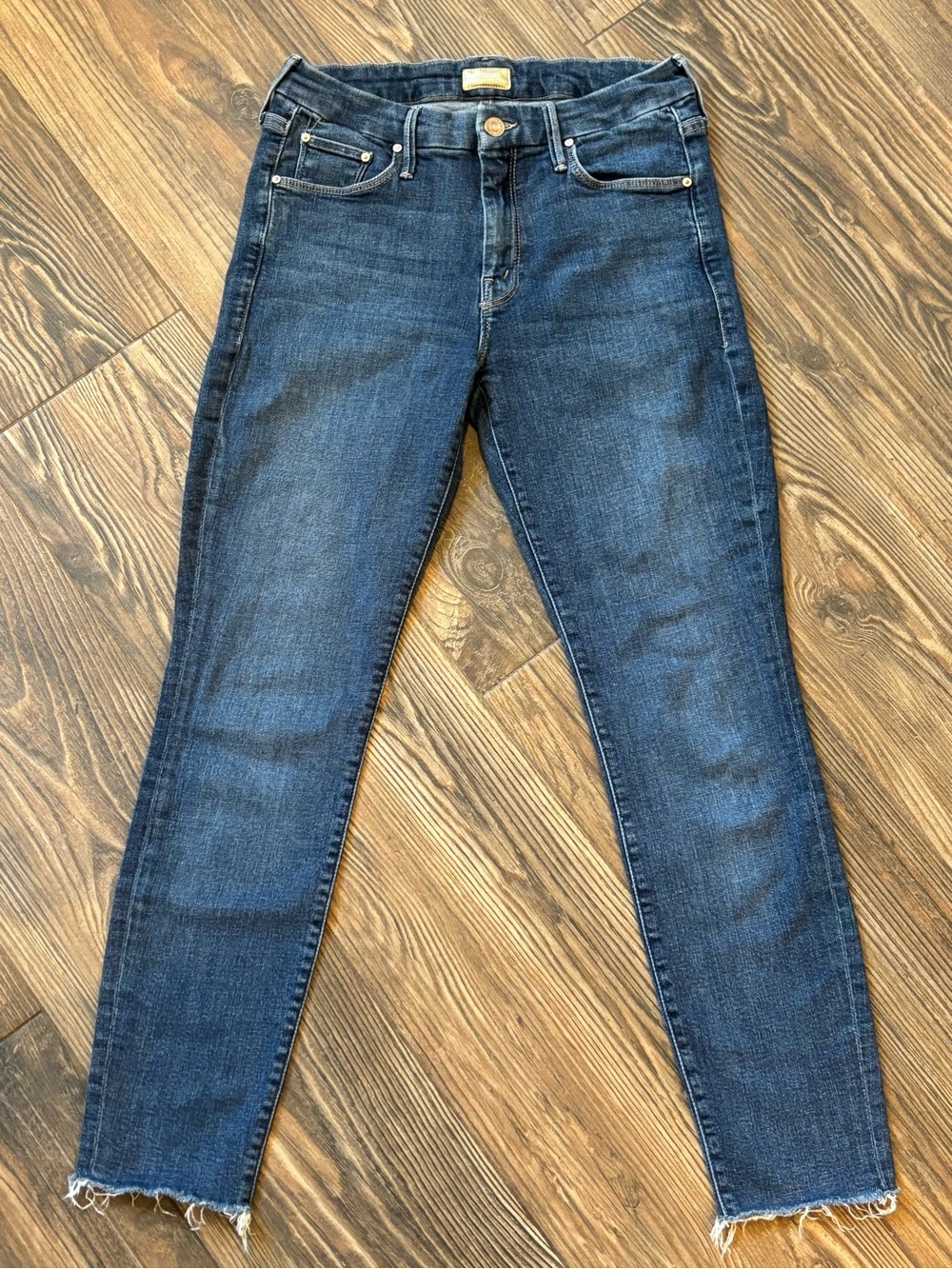 MOTHER LOOKER ANKLE FRAY IN GIRL CRUSH HIGH WAIST STRAIGHT LEG JEANS
